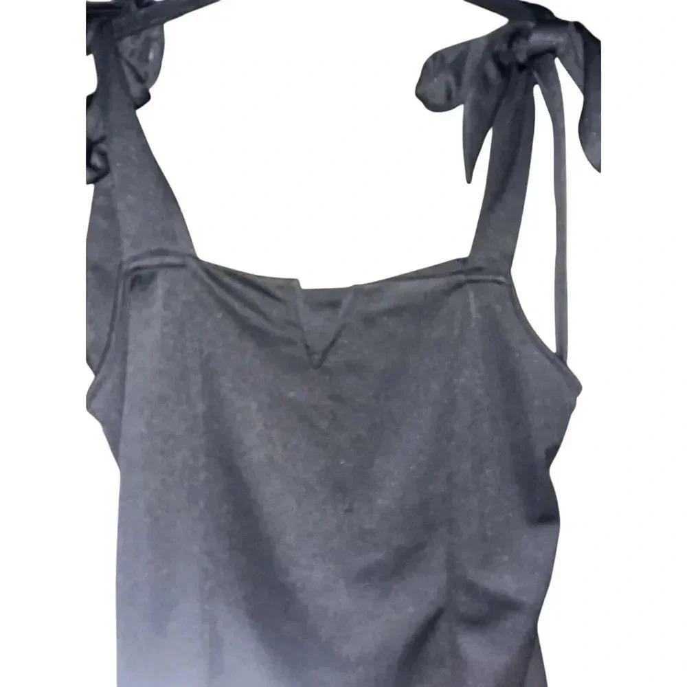 Shein Womens Medium‎ Black Tank Top With Adjustable Tie Straps A31
